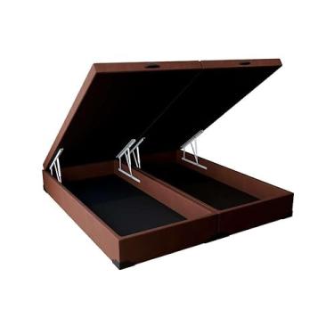 Imagem de Base para Cama Box Queen Martin Premium com Baú Suede (47x158x198) Marrom