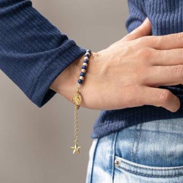 Imagem de Pulseira Mariana Nossa Senhora das Graças com Estrela 4mm - Aramon