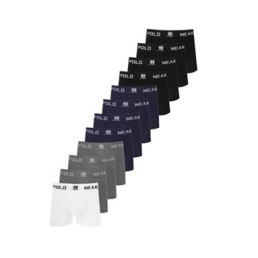 Imagem de Kit com 12 cuecas boxer microfibra polo wear, G, Sortido