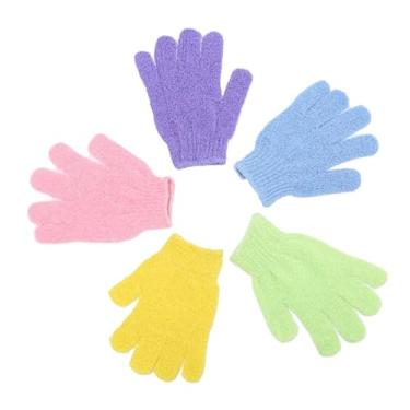 Imagem de Gralara 5Pcs Luvas para Chuveiro, Luvas Corporais Esfoliantes, Luvas de Banho SPA Luvas para Chuveiro, Removedor, Banho Spa Esfoliante de Mãos Multicores