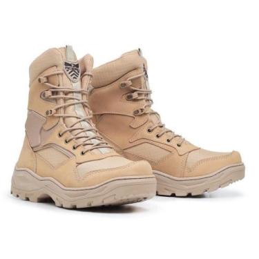 Imagem de Coturno Militar Masculino Couro Cano Alto Cadarço Resistente - Acero, 