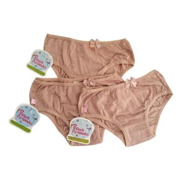 Imagem de Calcinha Biquíni Tanga Infantil Kit Com 3 Algodão Criança 05 - Duda Fe