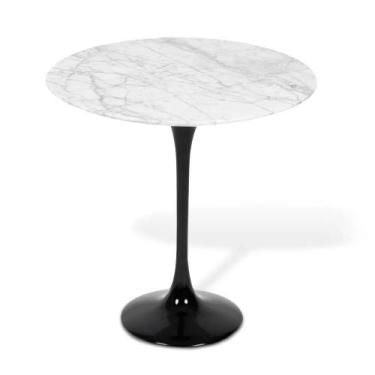 Imagem de Mesa Saarinen Lateral Carrara 51cm - Base Preta - mgsaarinen