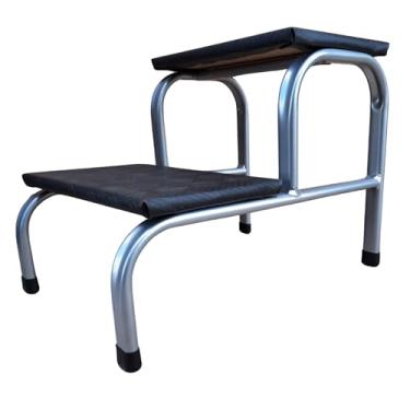 Imagem de Escada Escadinha Para Obeso 2 Degraus Prata Maca e Depilação Estética