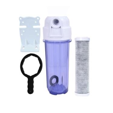 Imagem de Carcaça Azul + Filtro 9.3/4" Carvão Ativado Caixa Da Agua - Luloblock