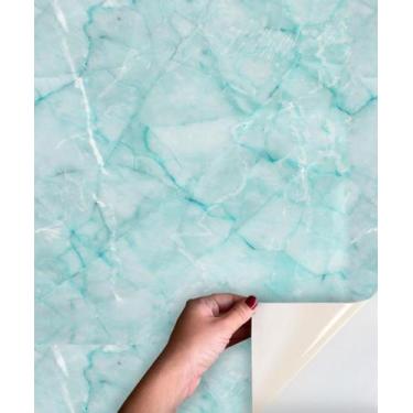 Imagem de Adesivo Chão Lavável Marmore Azul Diamante E Carrara Textura - DecoraP