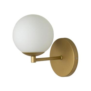 Imagem de Arandela Luminária Cristal Globo 10 cm Moderno Dourado 009 - BF Decor