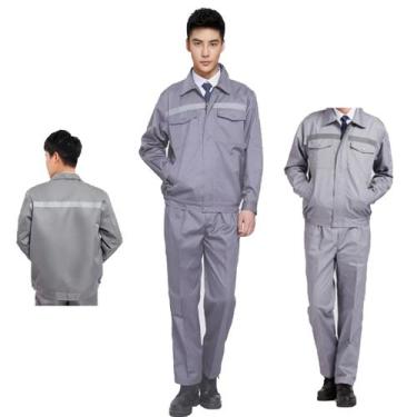Imagem de Conjunto Uniforme EPI Faixa Refletiva Segurança Profissional Obra Cons