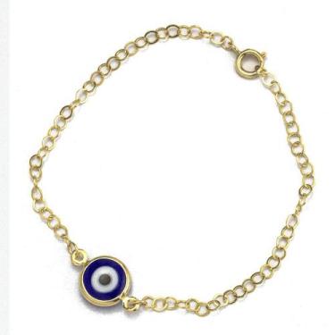 Imagem de Pulseira com Olho Grego 10mm - Sunshine Cristais, Dourado