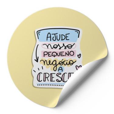 Imagem de 120Etiquetas Auto Colante Adesivos Redondos Ajude Nosso Pequeno Negóci