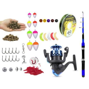 Imagem de Kit de Pesca 1 Vara Telescópica 1,70m + 1 Molinete e Acessórios (Ref. 