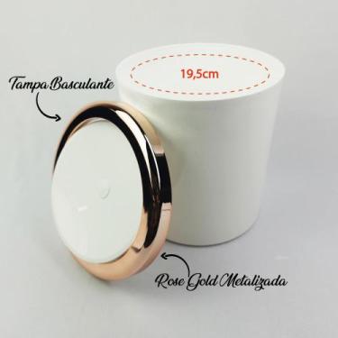 Imagem de Lixeira 5 Litros Para Banheiro Cozinha Com Tampa Rose Gold Basculante 
