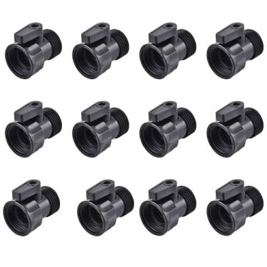 Imagem de AIRLUNCH Pacote com 12 Válvula de Corte de Mangueira de Jardim de Plástico de 3/10.2 cm - Conector de Rosca de Válvula de Desligamento de Água para Tubo de Água Telescópico, Controle de Válvula de