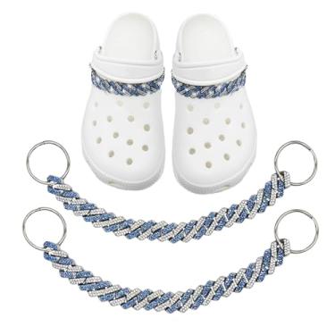 Imagem de Koicarelife 2 peças de correntes de sapatos brilhantes para mulheres, pingentes de sapatos góticos para sandálias de tamanco, decoração de sapatos, acessórios para meninas, homens, adolescentes,