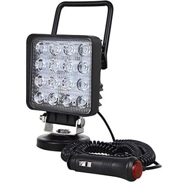 Imagem de Willpower Luz LED portátil quadrada de 48 cm para trabalho Offroad Spot Light Interruptor de isqueiro com suporte de base magnética para carro, SUV, reboque, trator, caminhão, manutenção, acampamento,