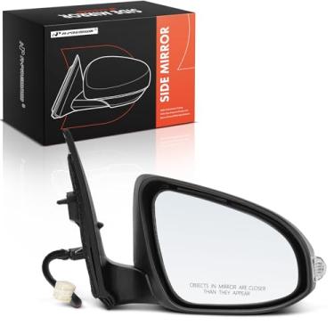 Imagem de A-Premium Espelho retrovisor elétrico do lado do passageiro - compatível com Toyota Corolla iM 2017-2018 e Scion iM 2016 - Espelho retrovisor externo preto dobrável manual aquecido com seta