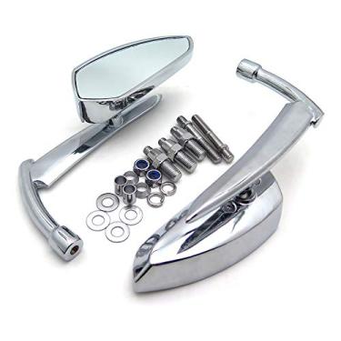 Imagem de HTTMT MT353-CD Espelhos de Lâmina Cromada Compatível com Harley Davidson Sportster Dyna Softail