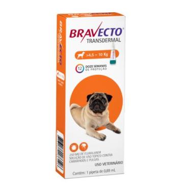 Imagem de Bravecto Transdermal pulgas e carrapatos cães De 4,5 A 10Kg - MSD