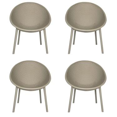 Imagem de Kit 4 Poltronas Área Externa de PP Marina com Base Desmontável Fendi G56 - Gran Belo