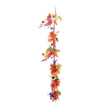 Imagem de Galho longo aboboras e folhagens decorativo 150cm halloween - Cromus