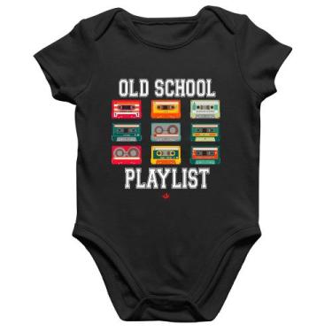 Imagem de Body Bebê Algodão Old School Playlist - Foca na Moda, Preto, G