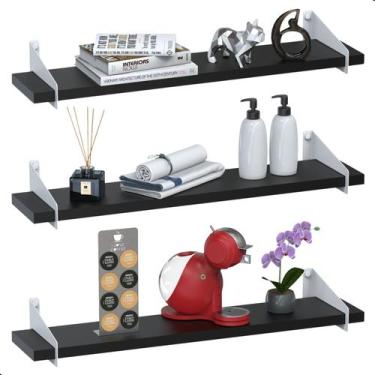 Imagem de 3 Prateleiras De Madeira Estilo Industrial Suspensa Max50b - S3GShop, 