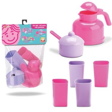 Imagem de Kit Cozinha Infantil Suco Silmar Brinquedos Meninas 6 Peças