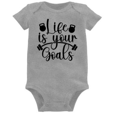 Imagem de Body Bebê Life Is Your Goals - Foca na Moda, Cinza, G