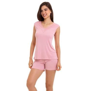 Imagem de Pijama Curto Regata Rose Sepie 1051 Liganete, G, Rose