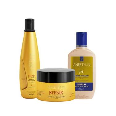Imagem de Kit Aneethun Shampoo e Máscara Repair e Creme de Silicone