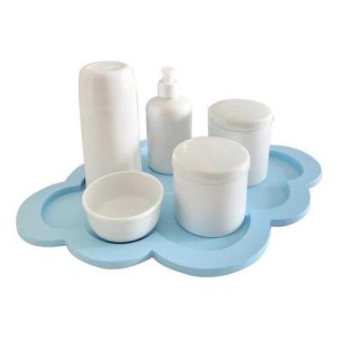 Imagem de Kit Higiene Porcelana Bebê Bandeja Nuvem Térmica K067 - Ciranda Arte C