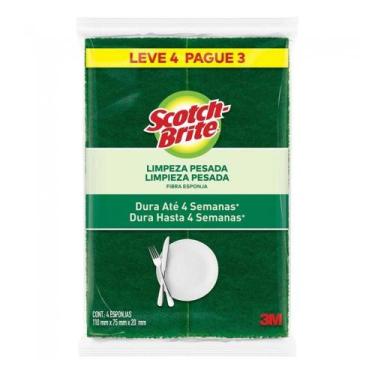 Imagem de Esponja Bucha Limpeza Pesada Scotch-Brite 4UN Antibac