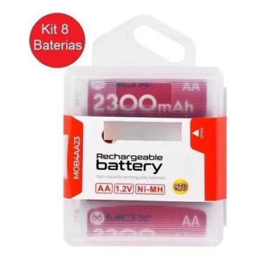 Imagem de Kit 2 cx Pilha Mox Recarregável Mob4aa23 - 8un 2300 Mah