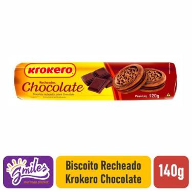 Imagem de Biscoito Recheado Sabor Chocolate Krokero 140g