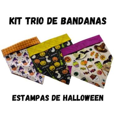 Imagem de Kit de Bandana de cachorro Halloween - Bandana para cães Animaliê, P