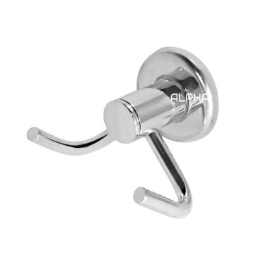 Imagem de Gancho Cabide Toalha Duplo Aço Inox e Alumínio 5x7x6,5cm