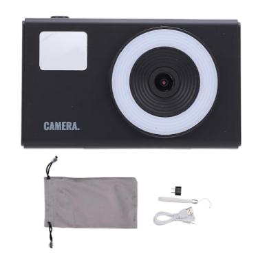 Imagem de Câmera Digital, Câmera de Vlogging Com Foco Automático 4K 48MP, Câmera Aponte e Dispare de 2,4 Polegadas Com Zoom Digital de 16X e Luz de Preenchimento, Bateria de 600mAh (Preto)