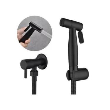 Imagem de Ducha Higiênica Preta 1/4 Volta Luxo Gatilho Inoxidável 304 - Brinovar