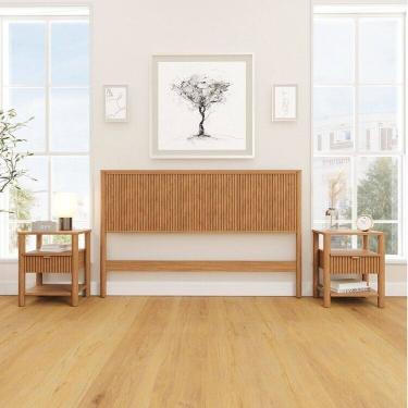 Imagem de Conjunto Cabeceira Queen com 2 Mesas de Cabeceira Oiti Cabecasa MadeiraMadeira Marrom