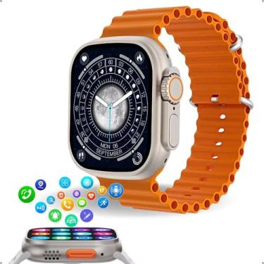 Imagem de Smartwatch BW8 Ultra Laranja Serie 8 Nfc Tela 2.0 Max 45mm Envio Imedi