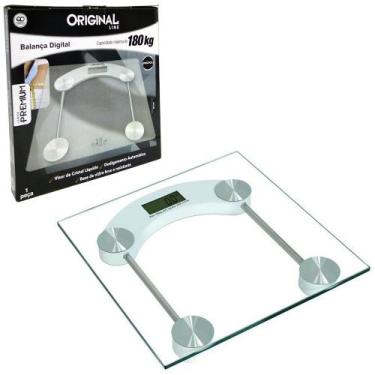 Imagem de Balanca de piso digital de vidro quadrada 180kg 30cm bateria - ORIGINA