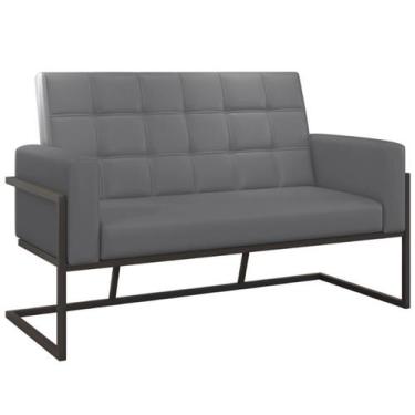 Imagem de Namoradeira material sintético Base de ferro para Recepção Sala de Est