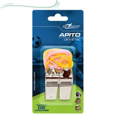 Imagem de Kit 10 Apito De Juiz Com Cordão Metal  - WCAN