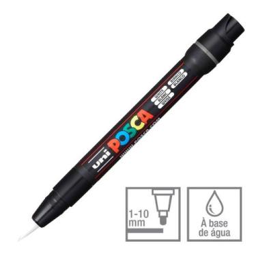 Imagem de Caneta Posca Marcador Brush Uni-Ball PCF-350 Branco 1 - Uni Ball