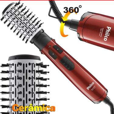 Imagem de Escova Rotativa Modeladora Philco Spin Brush PEC04V Seca Modela Alisa Ceramic