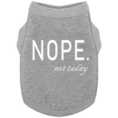 Imagem de Descubra a roupa canina de algodão aconchegante: colete de camisa de cachorro macio, leve e respirável com gráficos atraentes (não, não hoje), mantendo seu amigo peludo aquecido e confortável! Cinza G