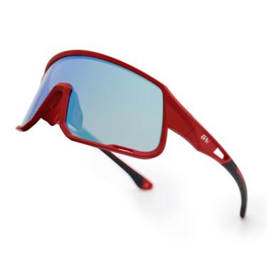 Imagem de GY Óculos de tiro de segurança para homens/mulheres, óculos táticos de ciclismo airsoft caça com capa/ANSI Z87.1 (armação vermelha (lente azul gelo))