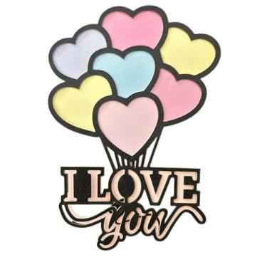 Imagem de Lovers Cake Topper Balloon Happy Birthday Castle Wedding Party Cake Dessert Decoration (LOVE BALLOON)