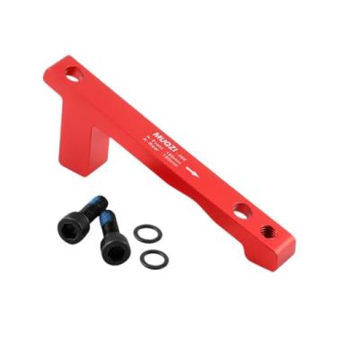 Imagem de Dynwave Adaptador de freio a disco de bicicleta com parafusos e arruelas dianteiro 180 mm traseiro 180 mm para bicicleta de estrada, Vermelho