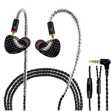 Imagem de DCMEKA Fones de Ouvido Intra-Auriculares para Monitoramento, Fones de Ouvido Estéreo Hifi Iem, Fones de Ouvido com Fio de Driver Duplo Dinâmico com Cabo Destacável, Fone de Ouvido com Cancelamento De